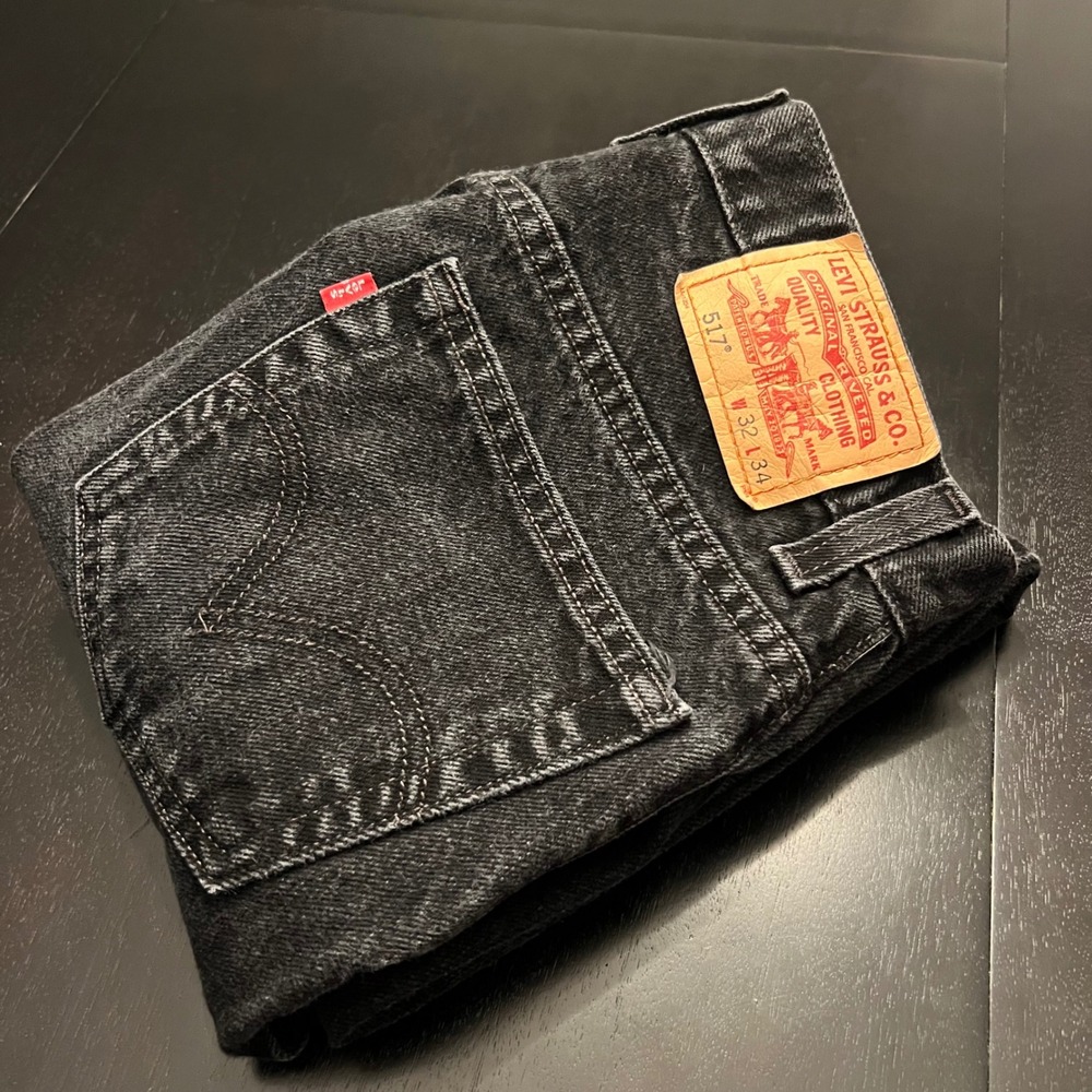 Levi's 517 Boot Cut Jeans Mens 32x34 Black Cotton Denim Pants